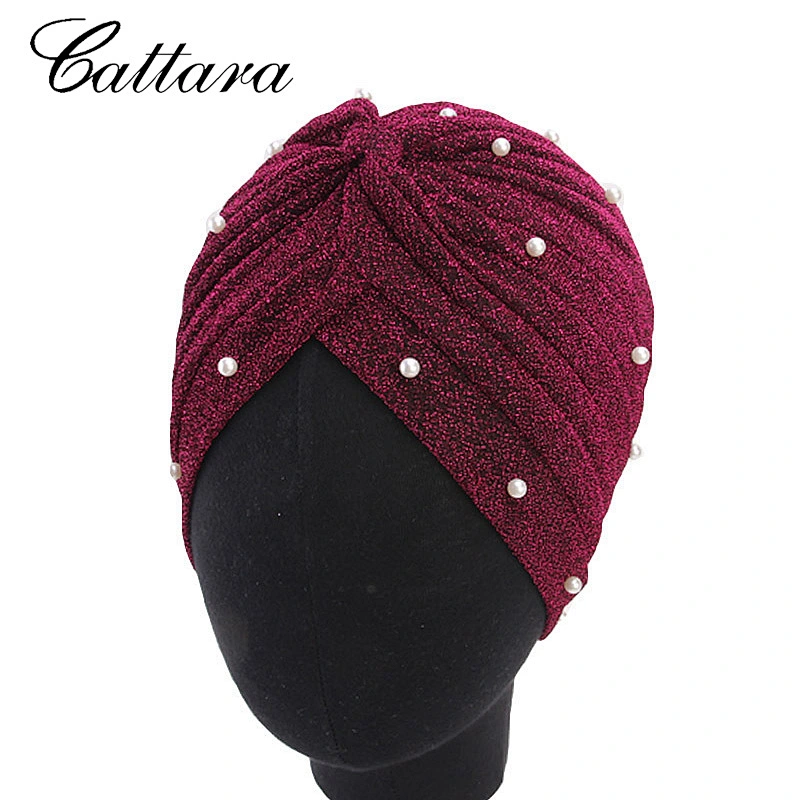 Turban Hat Women Pearl Gypsophila
