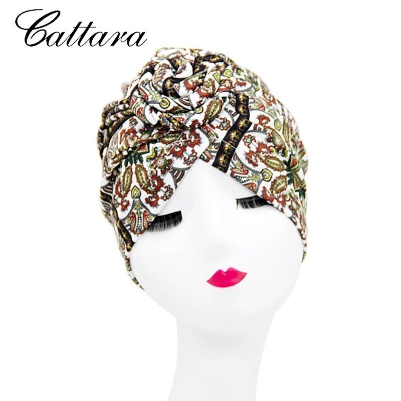 European And American Popular Retro Turban Hat Handmade Swirl Flower Hat