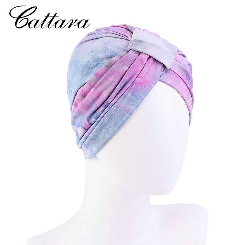 Women Dyed Tie Turban Chemical Hat Headgear Hair Accessories Indian Hat Chemical Hat