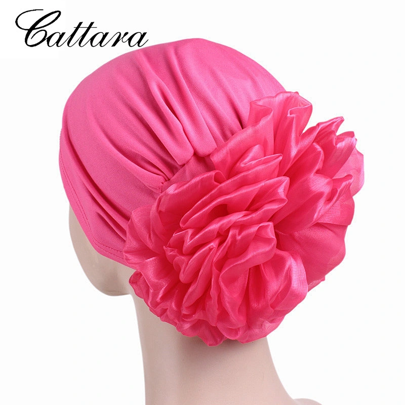 New Style Ladies Stretch Cloth Big Flower Turban Hat