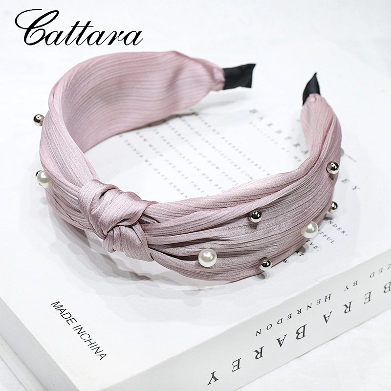 Satin Knot Hairband With Pearl