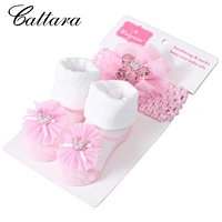 European And AmericanBaby Bow Lace SocksHair Band Set