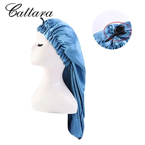 European And American Popular Satin Elastic Buckle Long Hair Care Cap