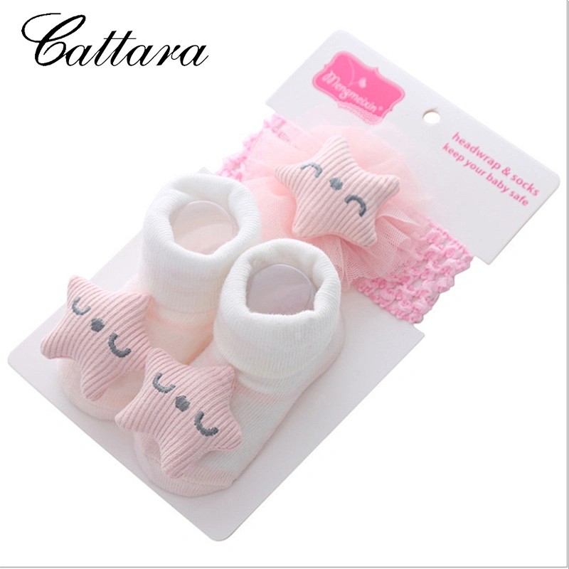 Baby Bow Mesh Socks Hair Band Set