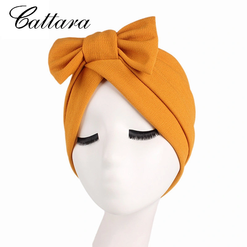 New Style Stretch Cotton Bow Turban Hat