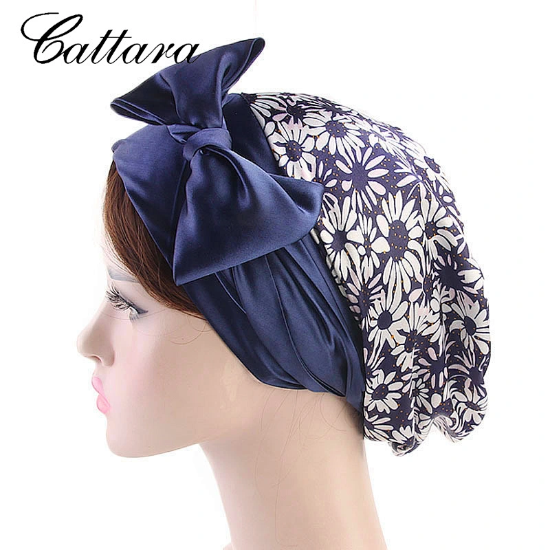 New Ladies Satin Bow Turban Hat