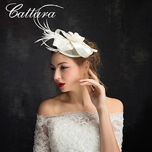 Beautiful Cambric Fascinators With Feather Flowe