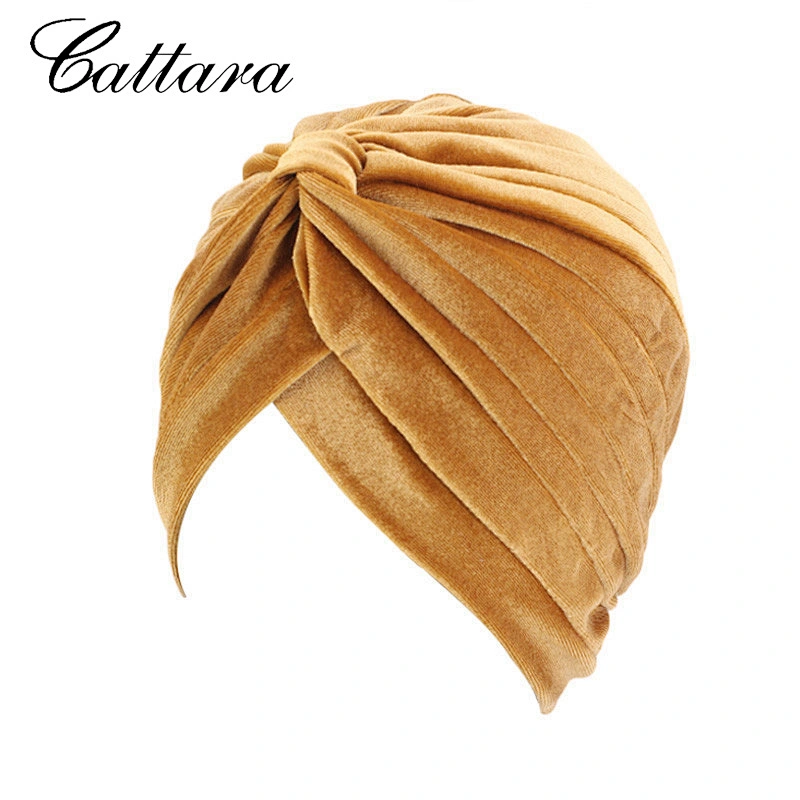 New Style Velvet Gold Silk Indian Hat Muslim Turban Hat