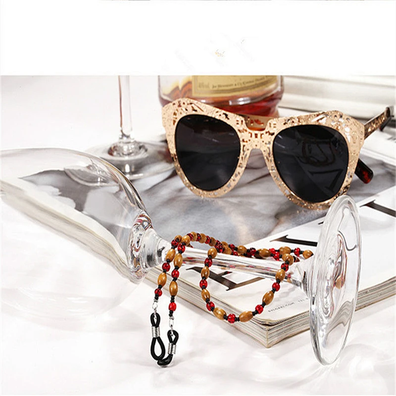 Wooden glasses rope  temperament models reading glasses anti-skid chains glasses chain eyewear accessory