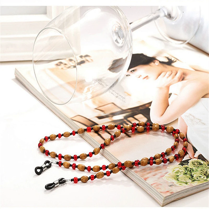 Wooden glasses rope  temperament models reading glasses anti-skid chains glasses chain eyewear accessory