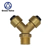Green-GutenTop GT4219 3-way Y- type Brass push fit fitting