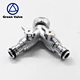 Green-GutenTop High quality brass water hose pipe 2 way splitter connector with shut off valve