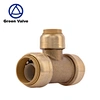 Brass Push to Connect Reducer Tee