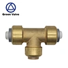Green-GutenTop GT4253 1/2 inch 15mm equal lead free brass push to connect tee fittings