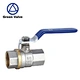 Green-GutenTop fastener blue long handle 3/4 inch nickel-plated cw617n brass water ball valve 600wog