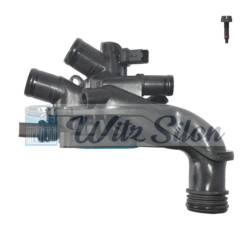 XS6E8A586AH  car thermostat housing with temperature sensor coolant parts
