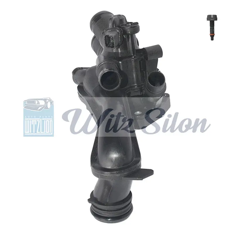XS6E8A586AH  car thermostat housing with temperature sensor coolant parts