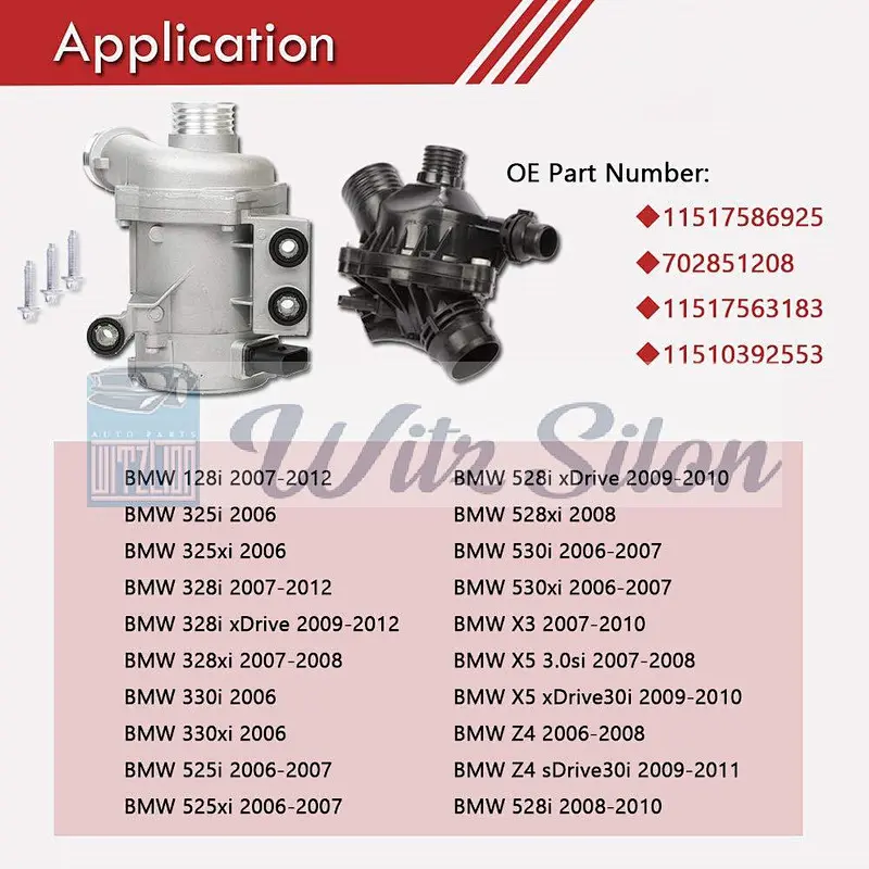 Electric Engine Water Pump and Thermostat 11517586925 7.02851.20.8 11517563183  11510392553 702851208