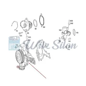 A2722000901 Engine Water Pump & Gasket E350 E550 C300 C350 GLK350 R350 ML350 M272