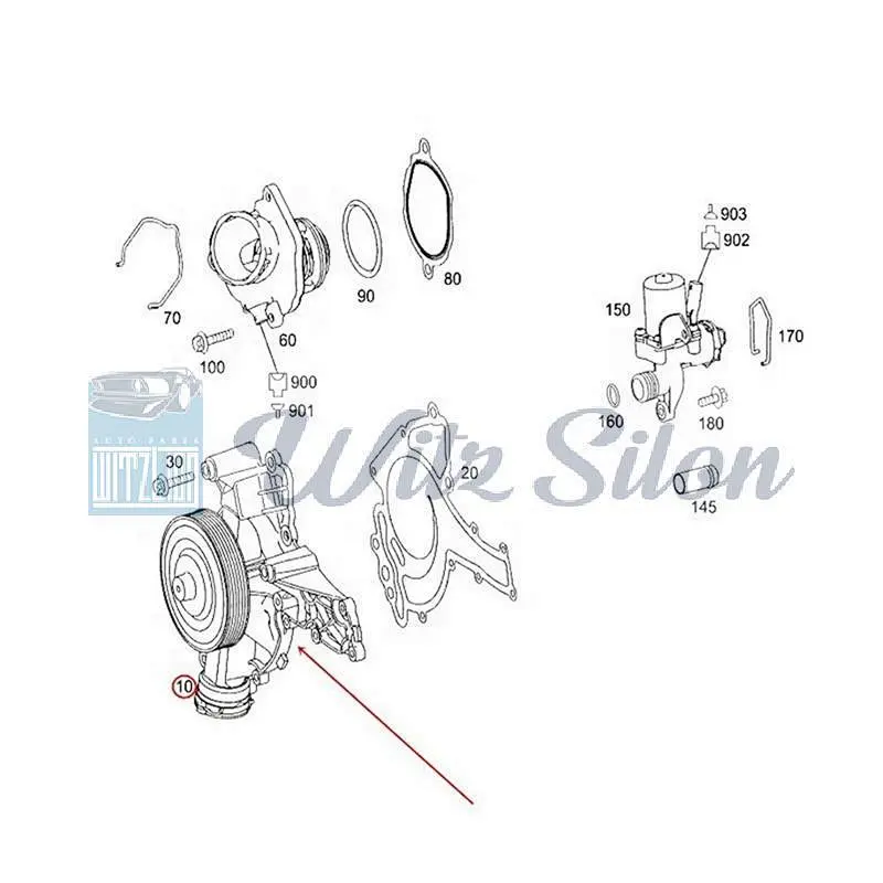 M272 Engine Water Pump & Gasket 2722000901 A2722000901