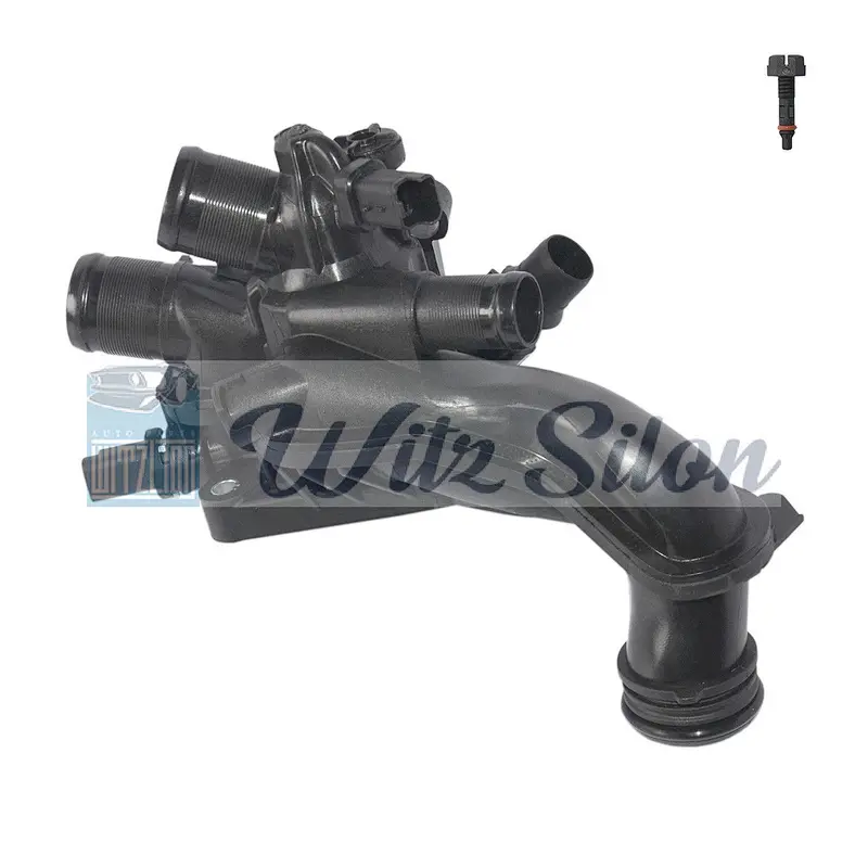 XS6E8A586AH  car thermostat housing with temperature sensor coolant parts
