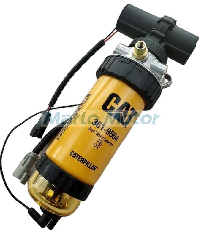 C6.6 excavator fuel water separator 3619554 361-9554 12V fuel filter assy with electronic pump 2289129 2325877 249-7669 3491063