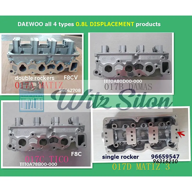 CYLINDER HEAD DAEWOO single Rocker 96316210 / 96659547 /  0.8L Matiz 3/ Spark