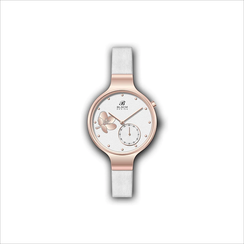 Fashion Ladies Women Stainless Steel Watch with genuine leather