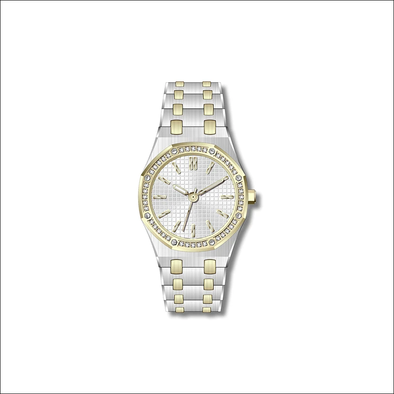 Famous Classic Women Stainless Steel Watches with setting stones