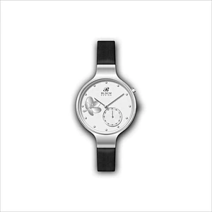 Fashion Ladies Women Stainless Steel Watch with genuine leather