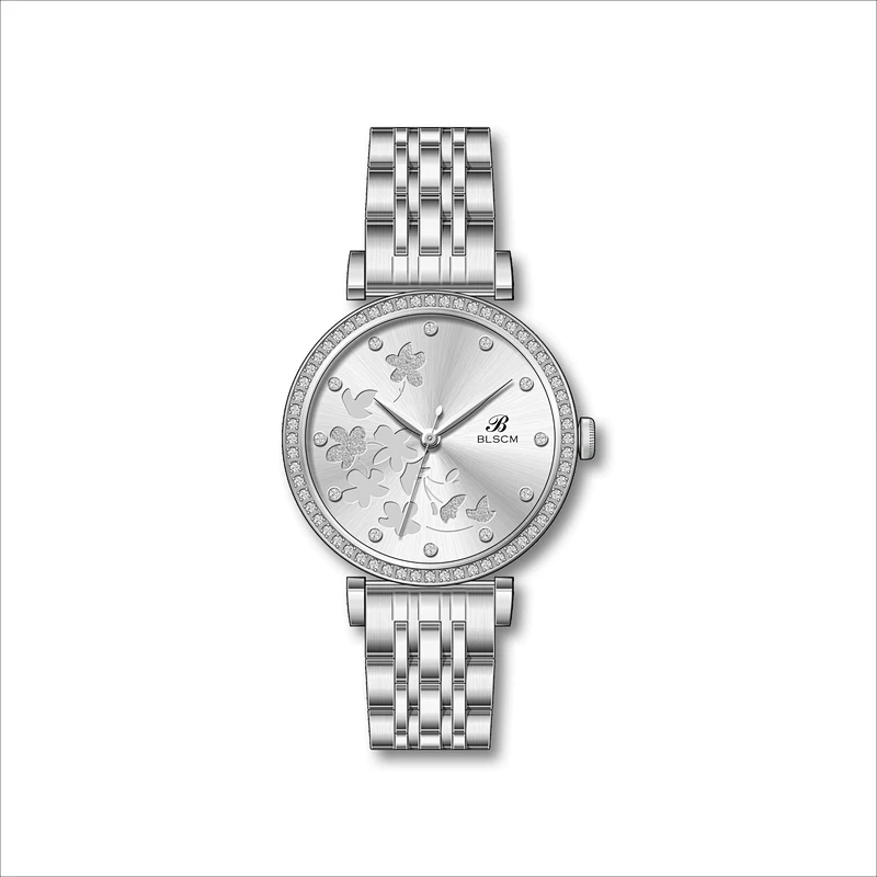 Fashion Stainless Steel Watch For Ladies with Stones