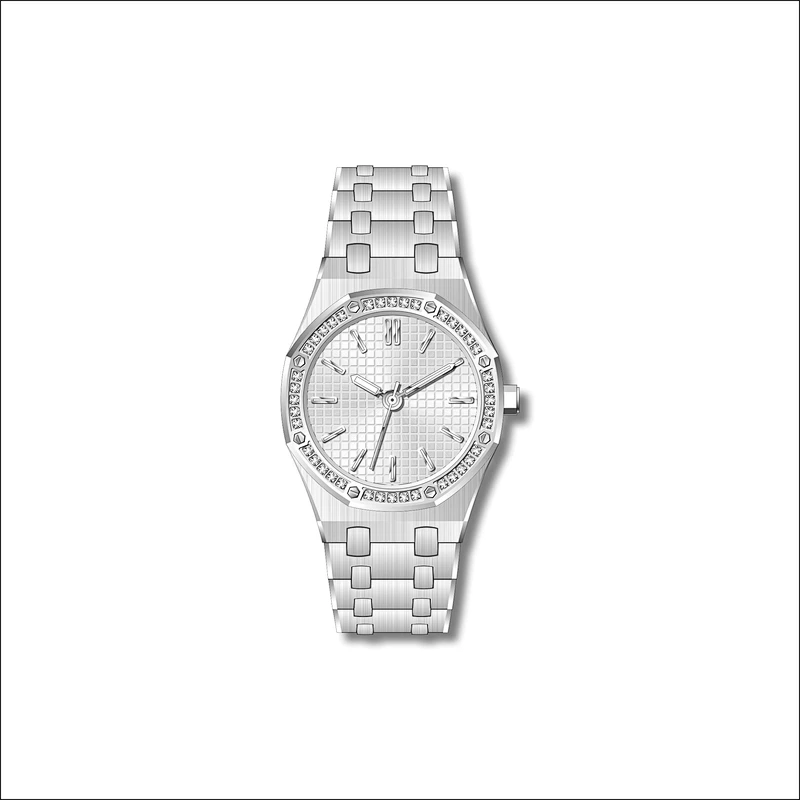 Famous Classic Women Stainless Steel Watches with setting stones
