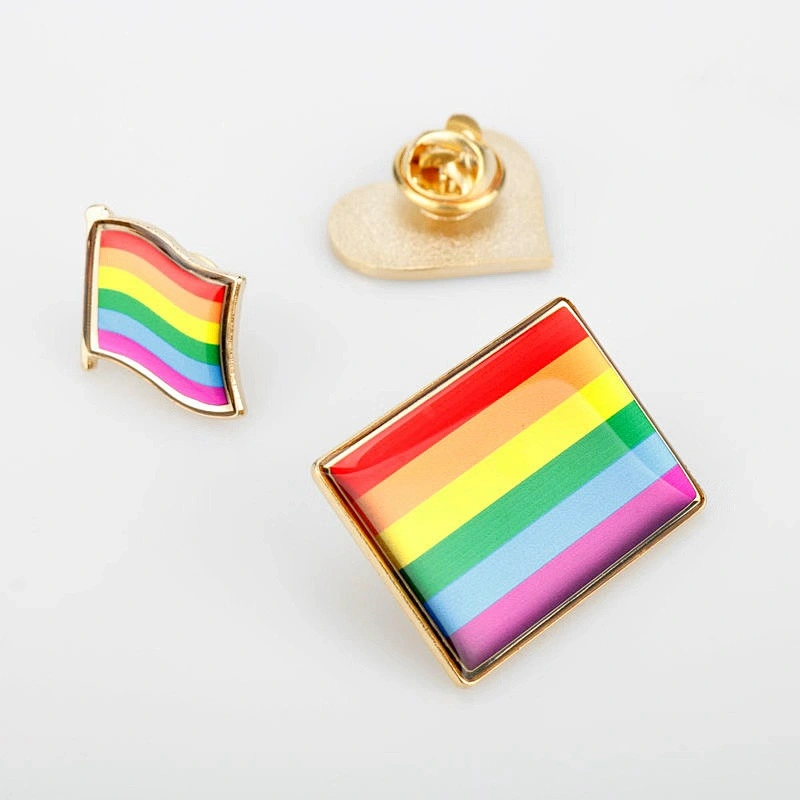 Manufacturer Custom Made Metal Pin Badges With Butterfly Clasp Rainbow Pins