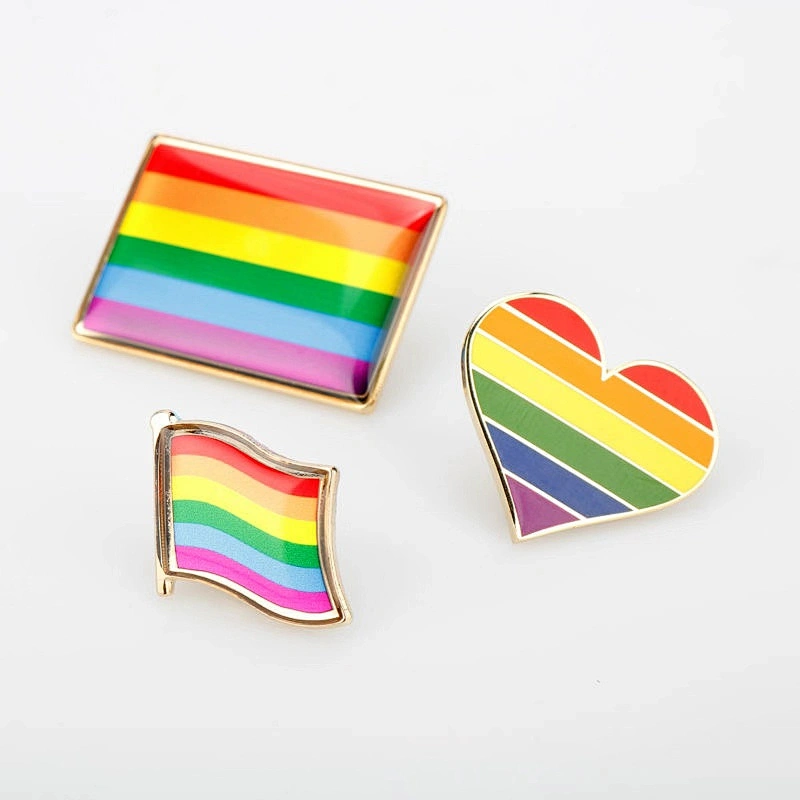 Manufacturer Custom Made Metal Pin Badges With Butterfly Clasp Rainbow Pins