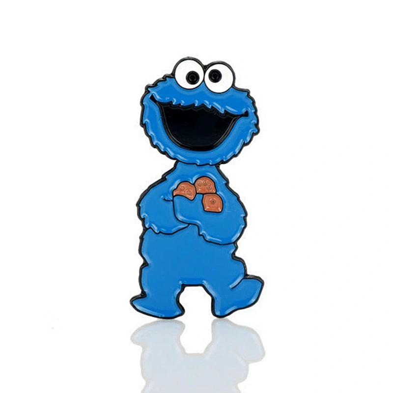 OEM Lapel Soft Enamel Badge Metal Custom Cartoon Lapel Pins Sesame Street COOKIEMONSTER Anime pin
