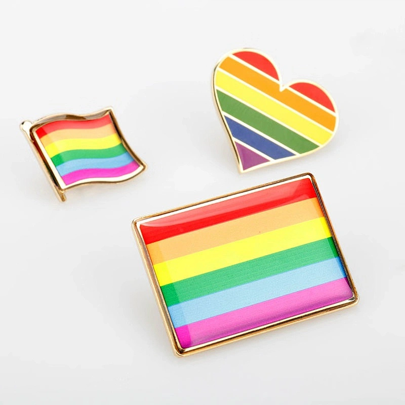 Manufacturer Custom Made Metal Pin Badges With Butterfly Clasp Rainbow Pins