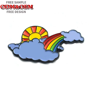 Hot Sale Custom Hard Enamel Rainbow Lapel Pin Badge
