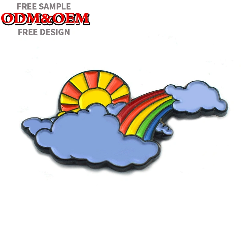 Hot Sale Custom Hard Enamel Rainbow Lapel Pin Badge