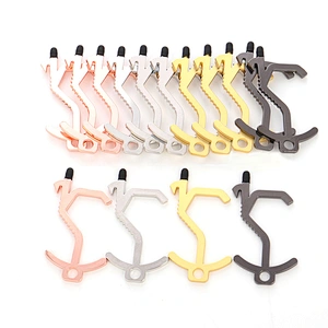 wholesale No touch prevention brass Door opener tool anti-contact safety protection EDC door opener and keychain Corkscrew