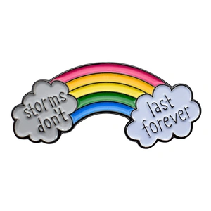 Wholesale bulk cheap no minimum custom design metal pins enamel color rainbow bridge Cloud gay pride soft enamel pin badge