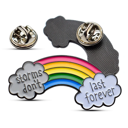 Wholesale bulk cheap no minimum custom design metal pins enamel color rainbow bridge Cloud gay pride soft enamel pin badge