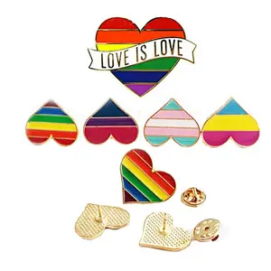 Hot Sale Custom Hard Enamel Rainbow Lapel Pin Badge
