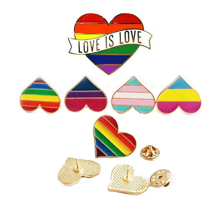 Hot Sale Custom Hard Enamel Rainbow Lapel Pin Badge