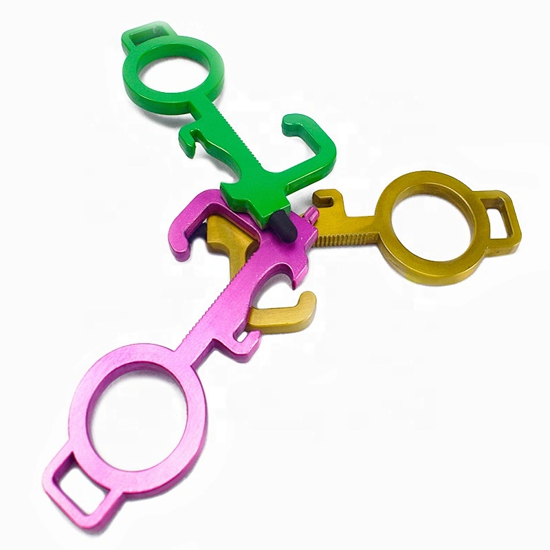 New design personality stylus key chain custom LOGO touchless door opener key chain wholesale brass EDC door opener tool