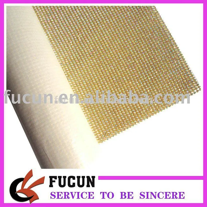 2mm/4mm/6mm Rhinestone Mesh For Clothes Decoration/Shoe Decoration Hot Fix Rhinestone Aluminium Mesh