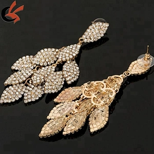 wholesale banquet silver cute rhinestone earrings