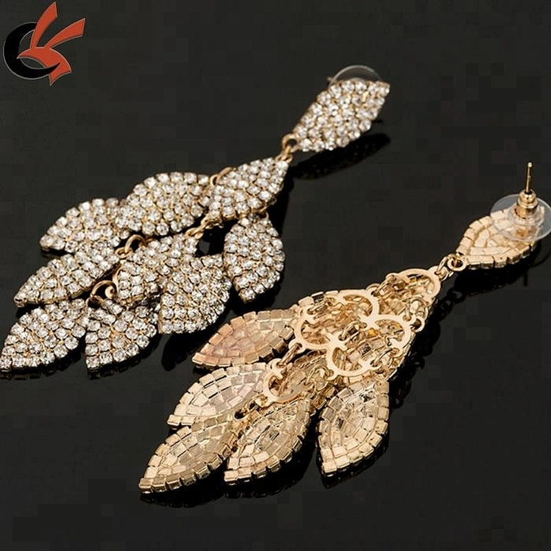 wholesale banquet silver cute rhinestone earrings