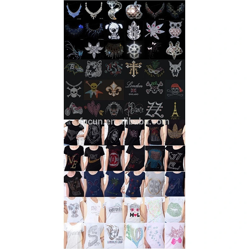 Wholesale Custom Rhinestone Transfer Hot Fix Strass Motif