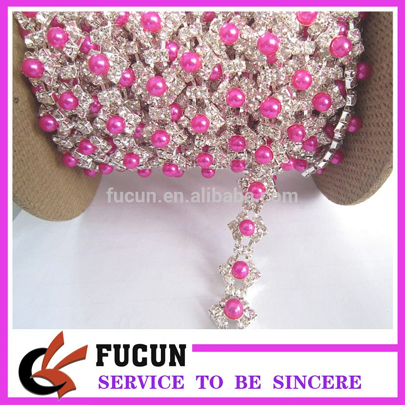 rhinestone flower trimming chain banding decorations for wedding dresses wholesale