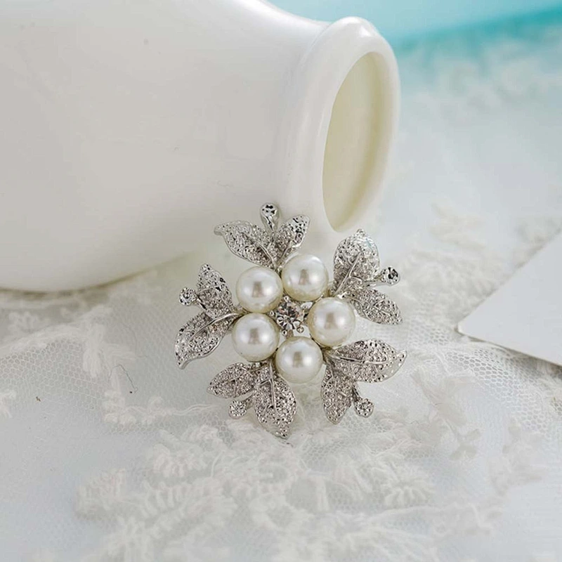 fashion wedding jewelry style diamond flower brooch for party decoration
